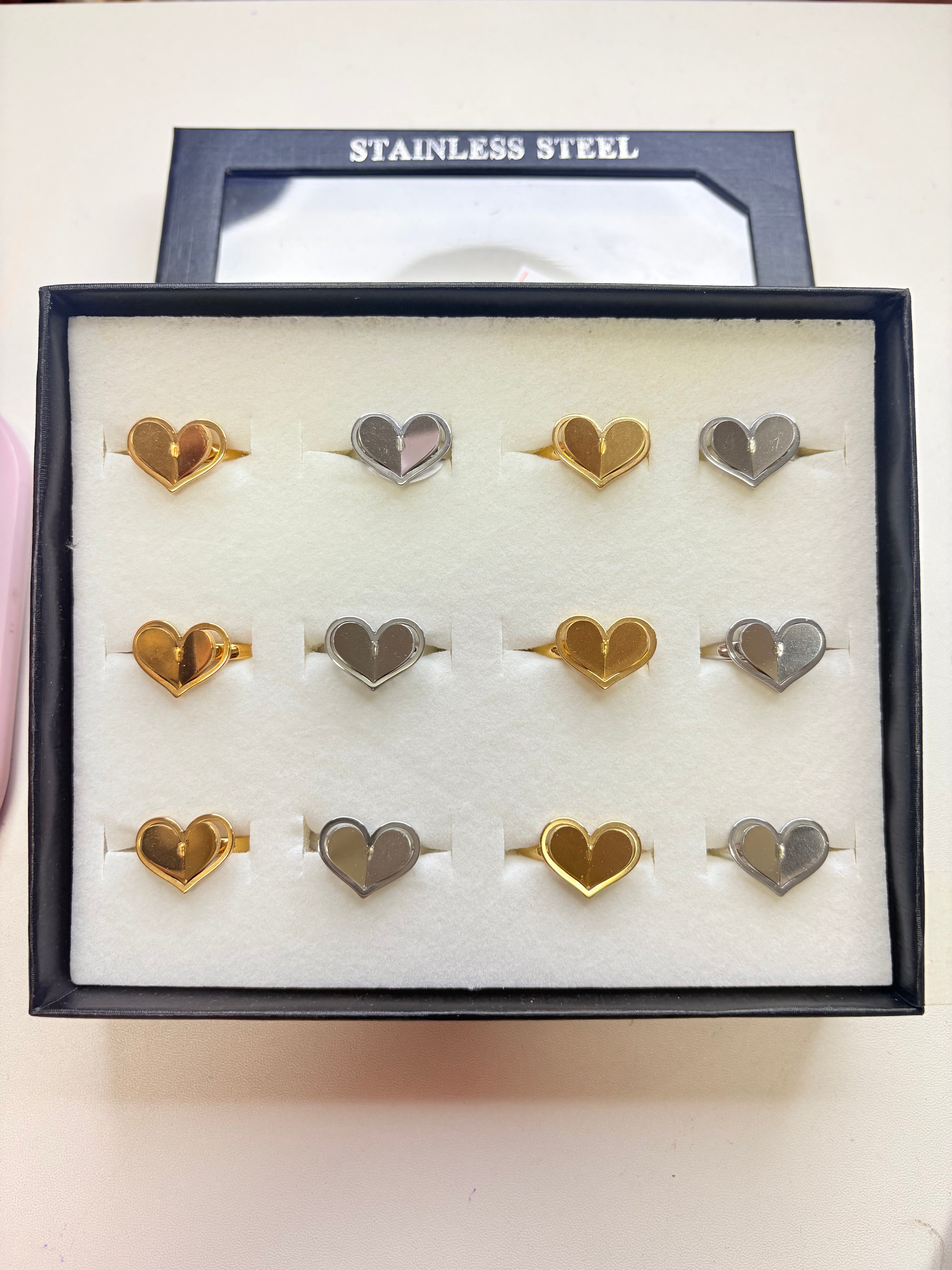 Anillos corazón 12pcs