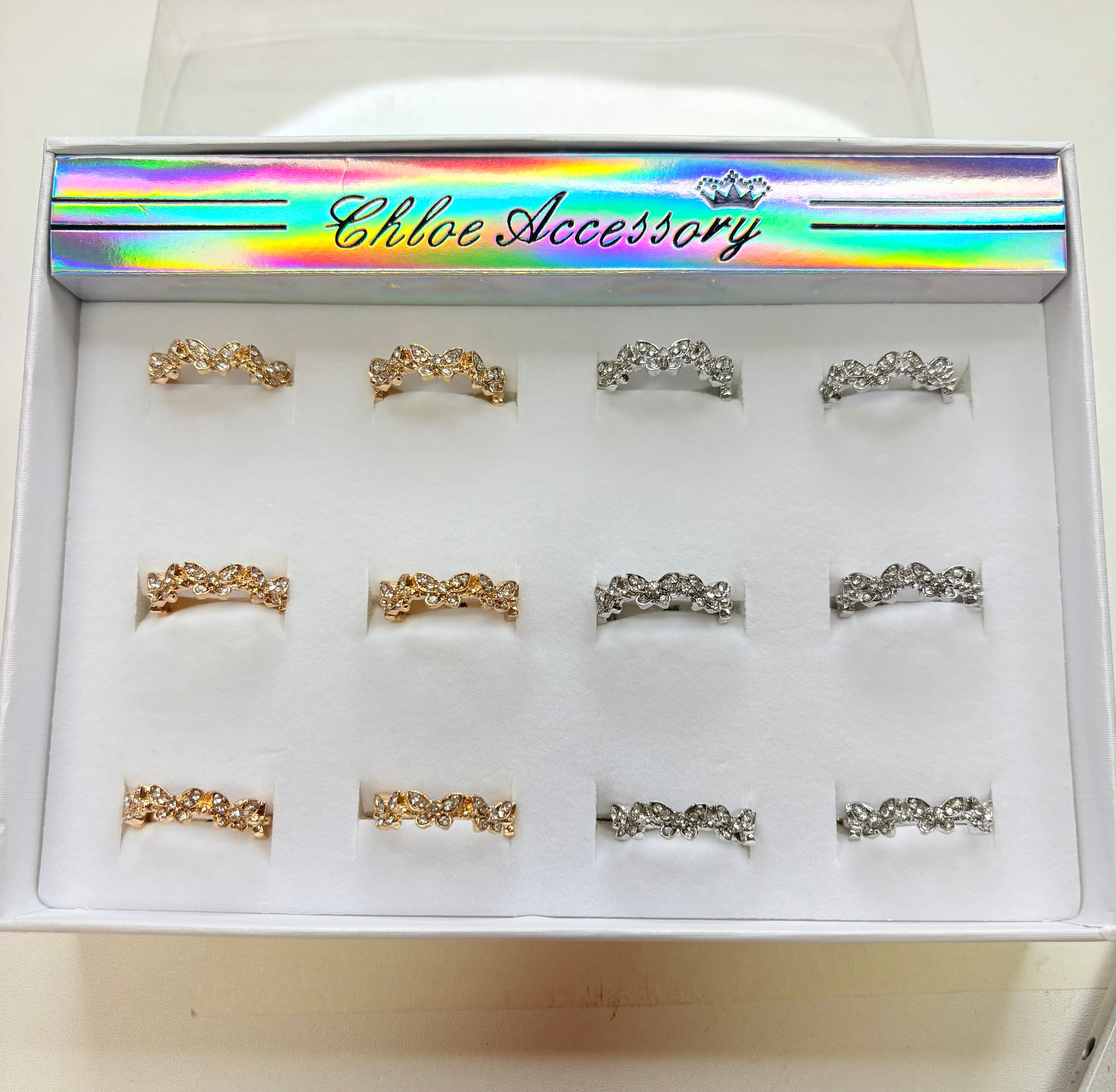 Anillos ajustables 12pcs mariposa